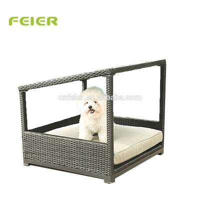 Rattan Dog House Wicker Outdoor Indoor Dog Crate Log Cabin Pet House