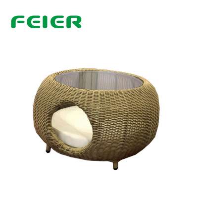 outdoor and home rattan cat house pet cages and tea table multifunction